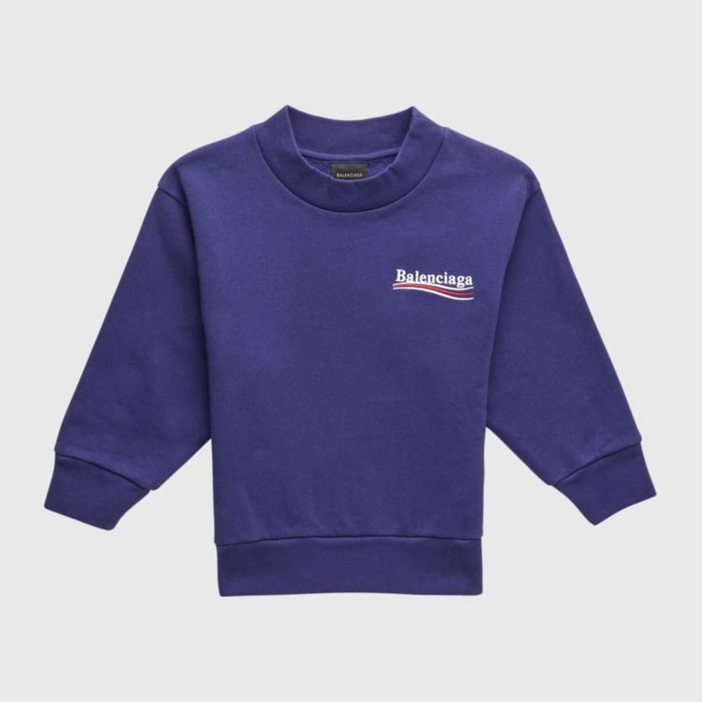 Balenciaga Kid's Political Logo Crewneck Sweatshirt size 10 B3028